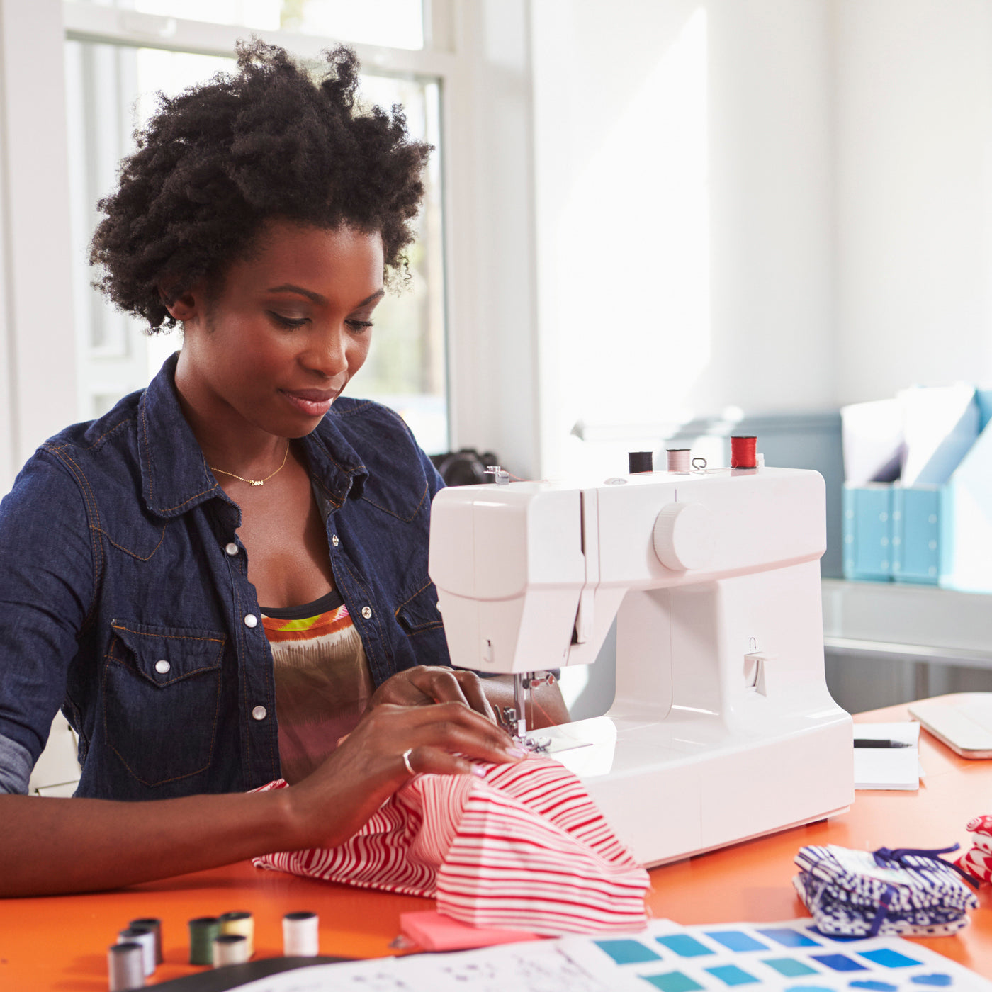 woman sewing