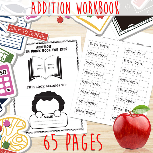 Downloadable Printable Math Addition Worksheets for Kids