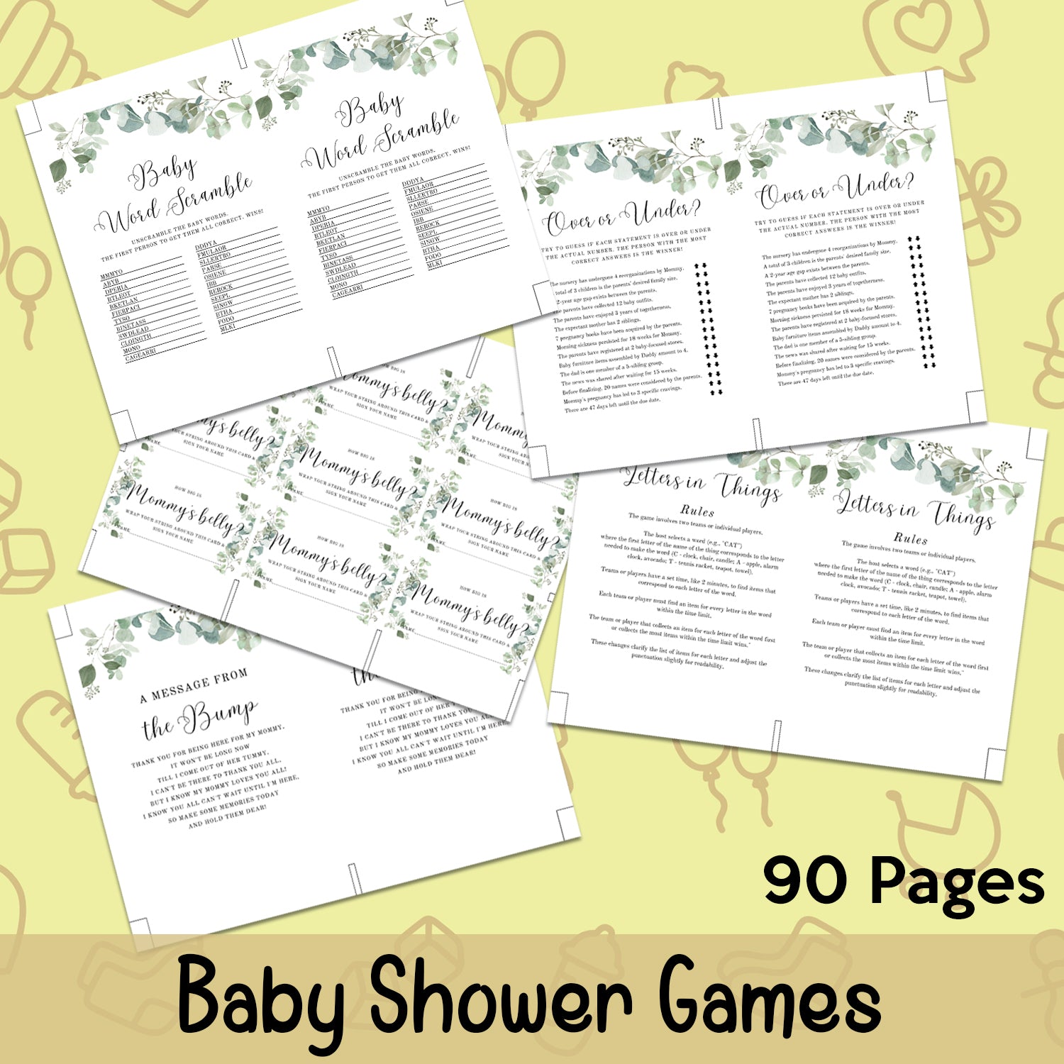 Downloadable Printable Baby Shower Games