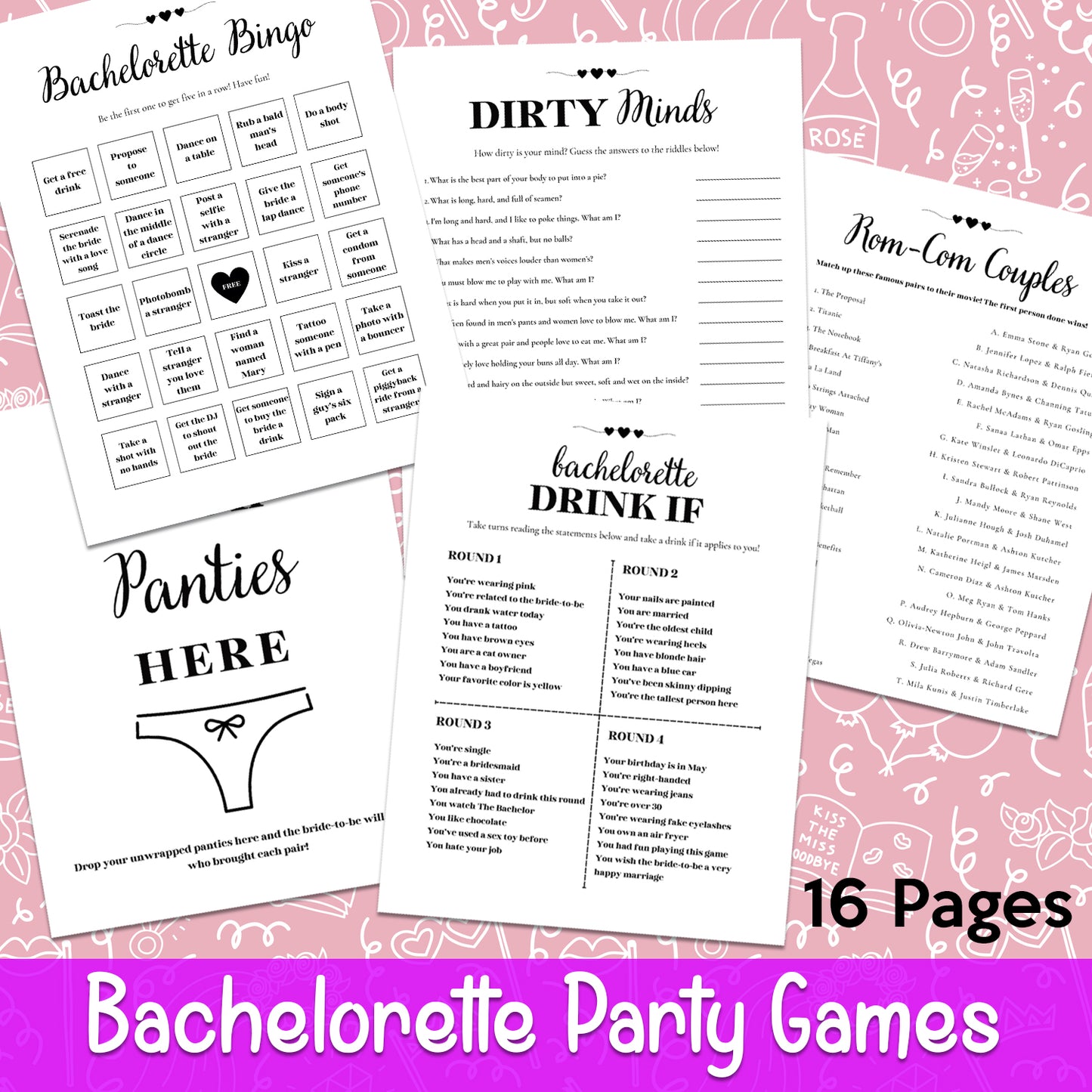 Downloadable Printable Bachelorette Party Games