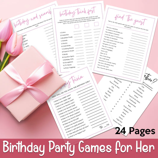 Downloadable Printable Birthday Party Games for Her