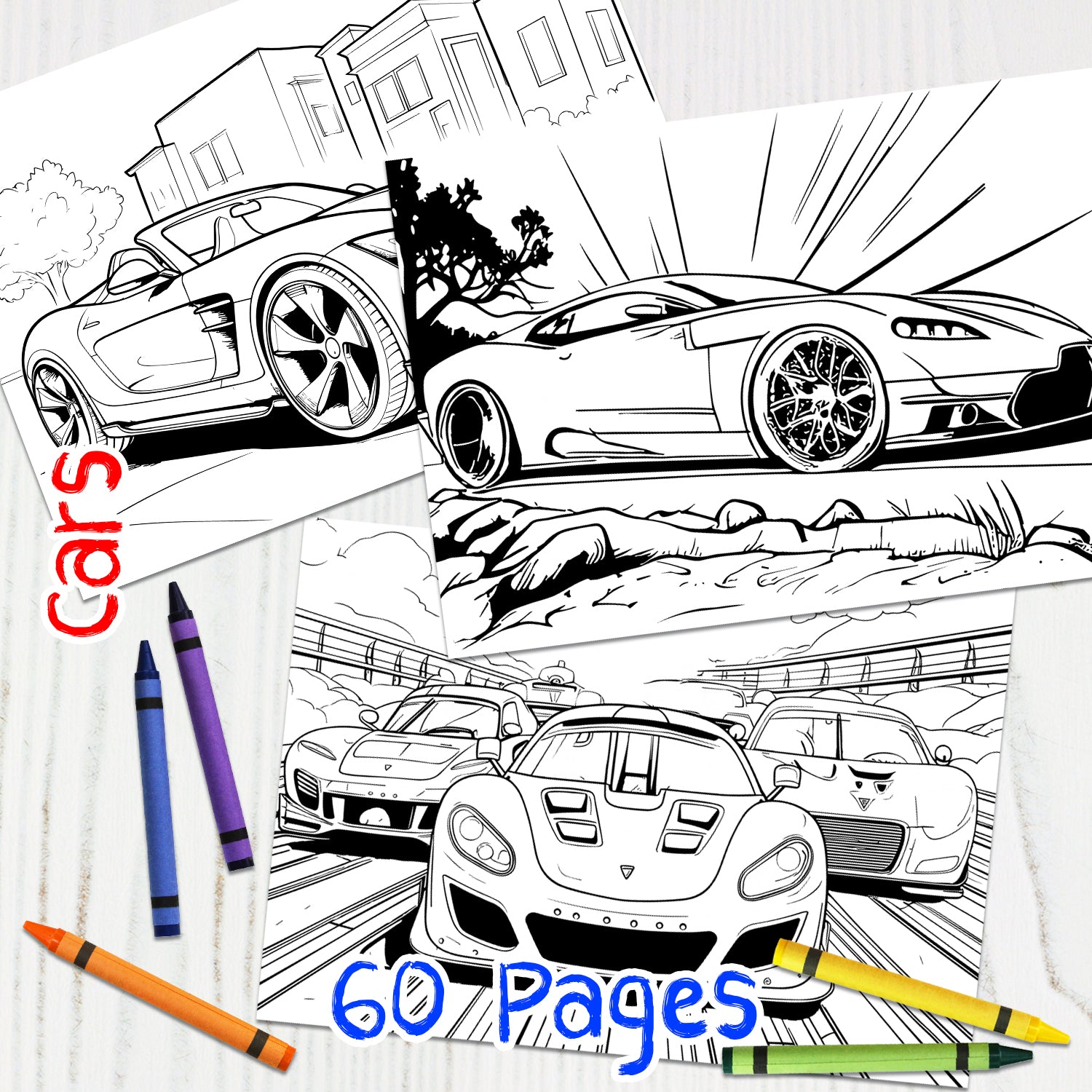 Downloadable Printable Cars Coloring Pages for Kids