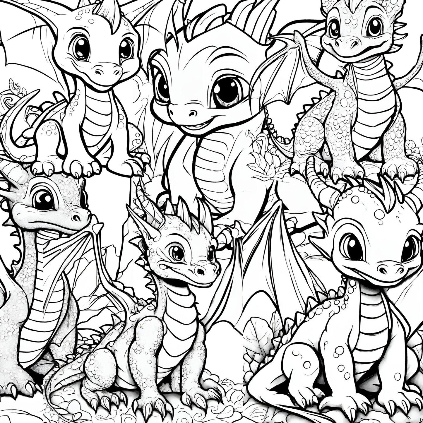 Downloadable Printable Dragons Coloring Pages for Kids