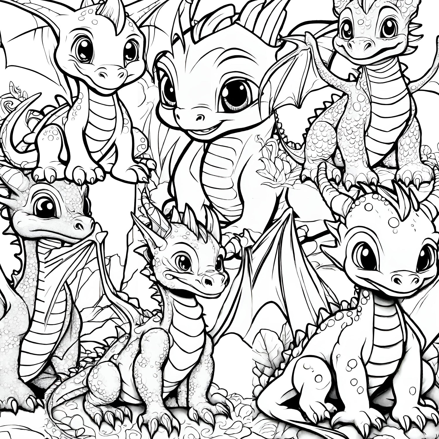 Downloadable Printable Dragons Coloring Pages for Kids