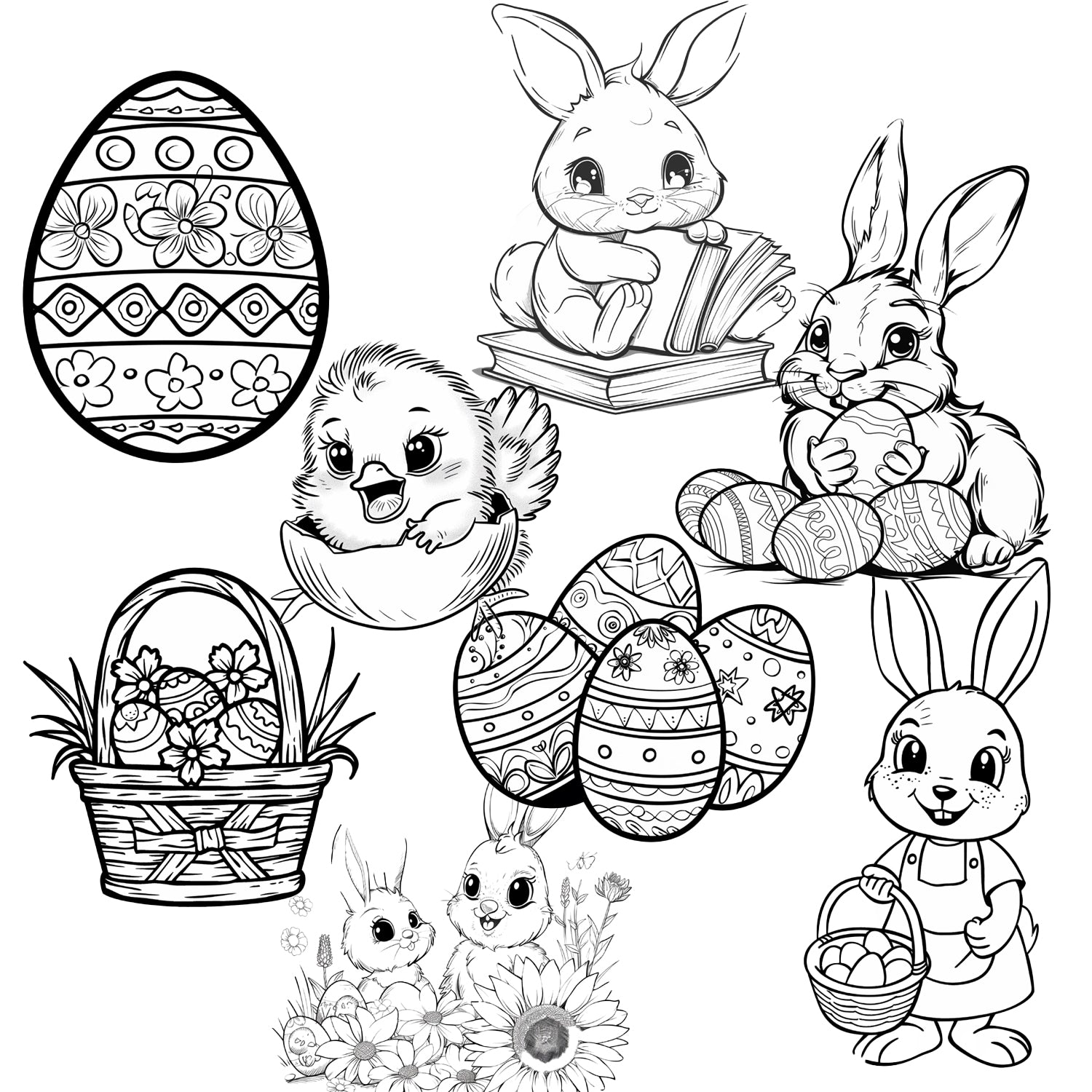 Downloadable Printable Easter Coloring Pages for Kids