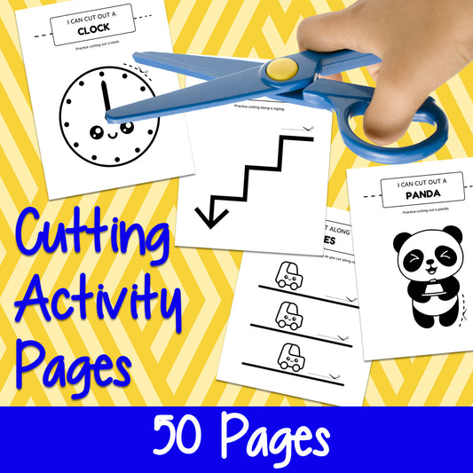 Downloadable Printable Cutting Activity Pages for Kids