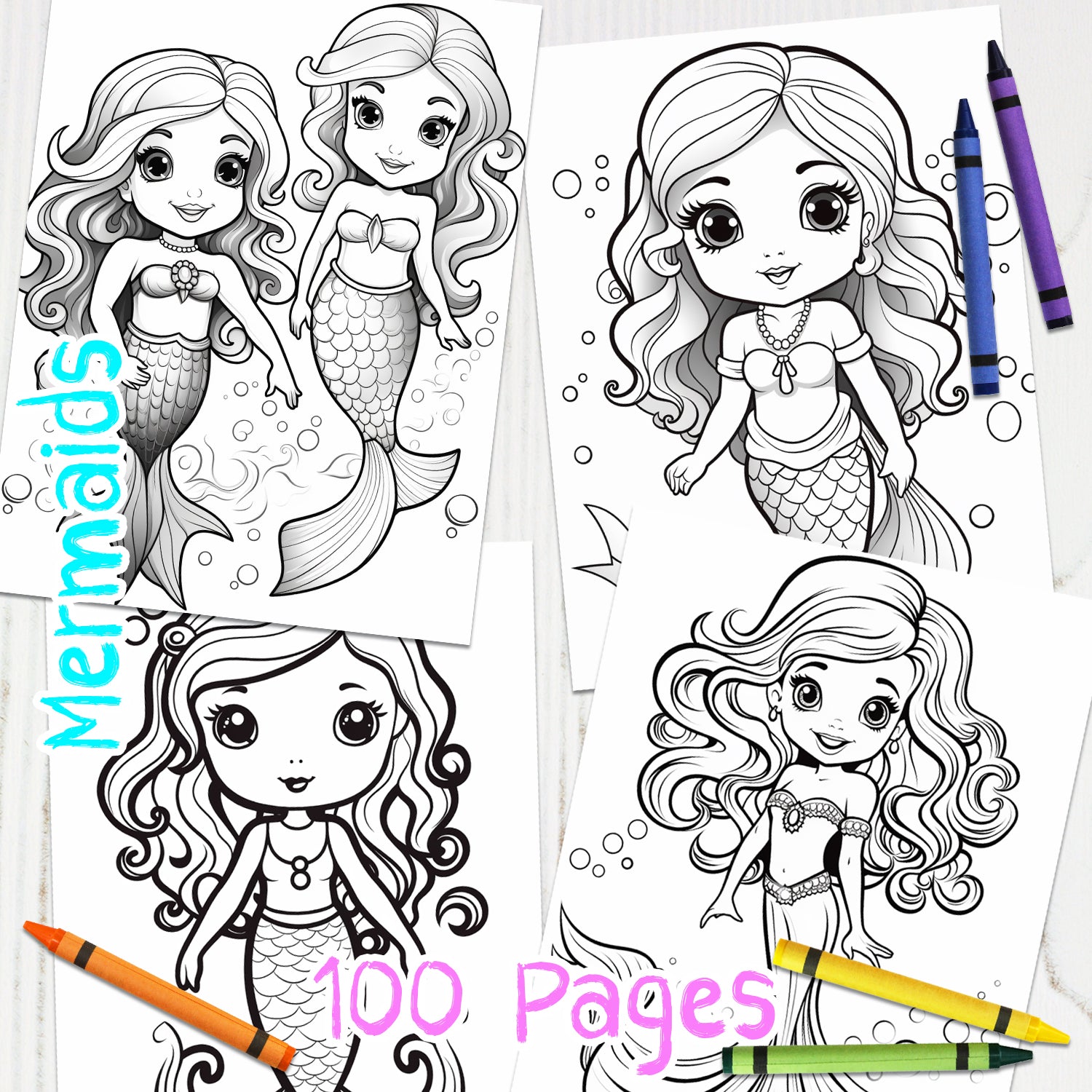 Downloadable Printable Mermaids Coloring Pages for Kids