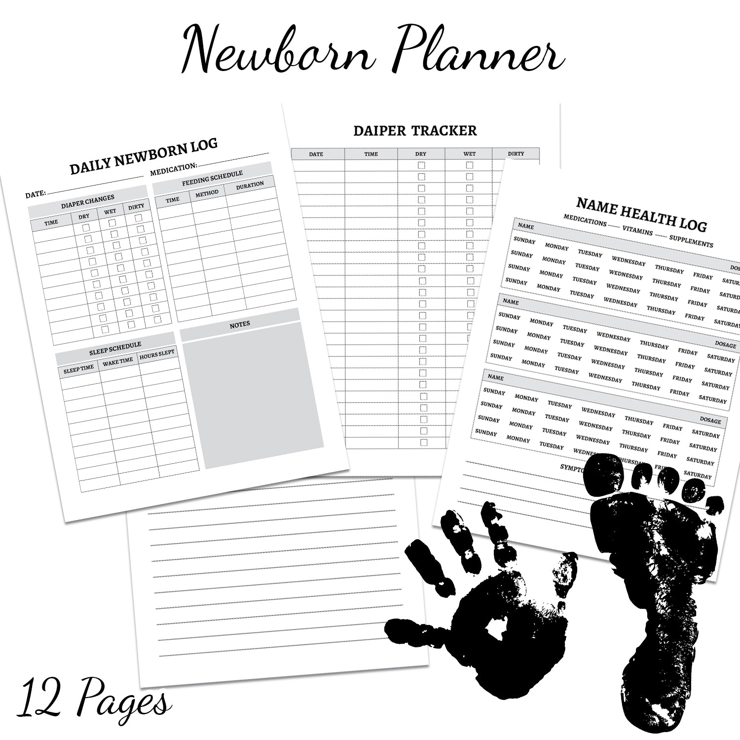 Downloadable Printable Newborn Planner