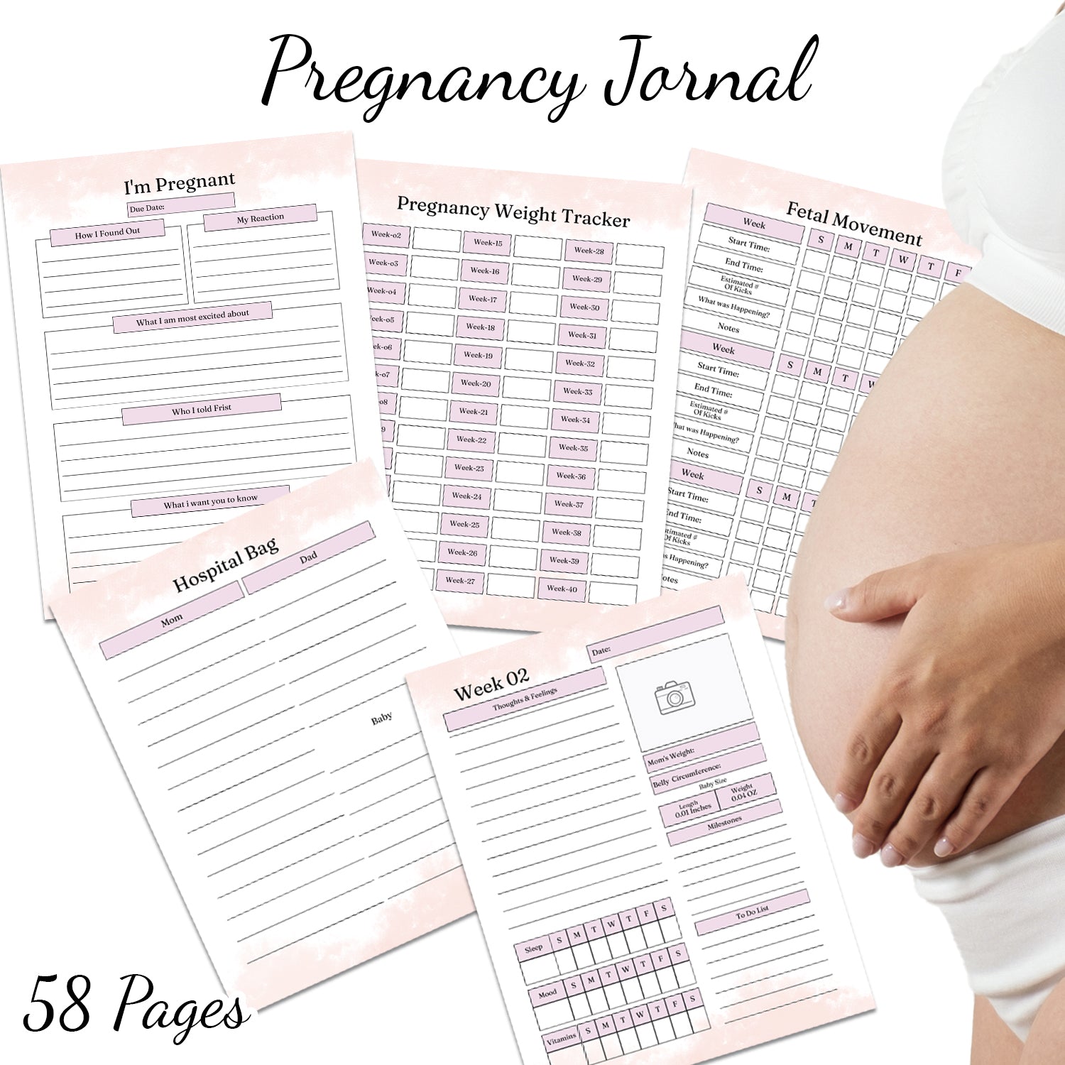 Downloadable Printable Pregnancy Journal