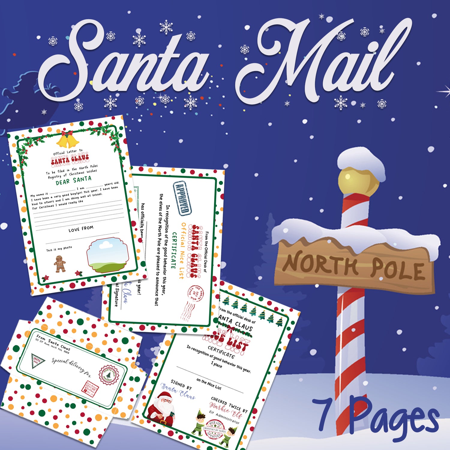 Downloadable Printable Santa Mail for Kids