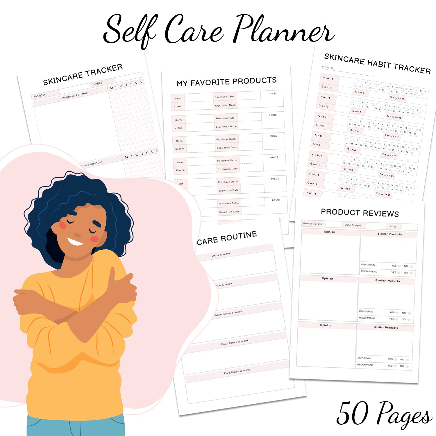 Downloadable Printable Self Care Planner