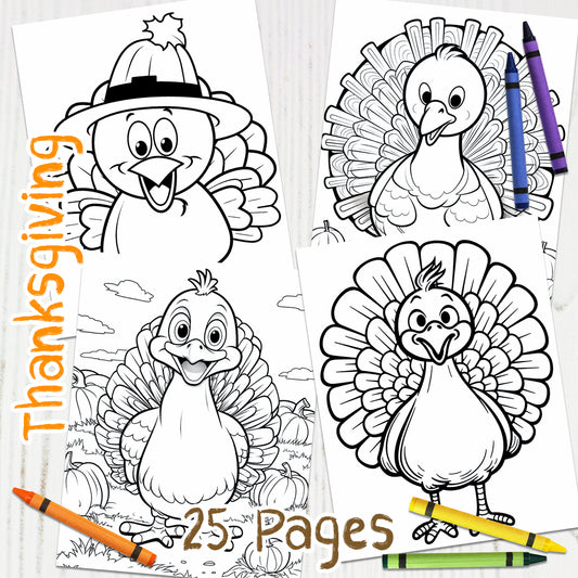 Downloadable Printable Thanksgiving Coloring Pages for Kids