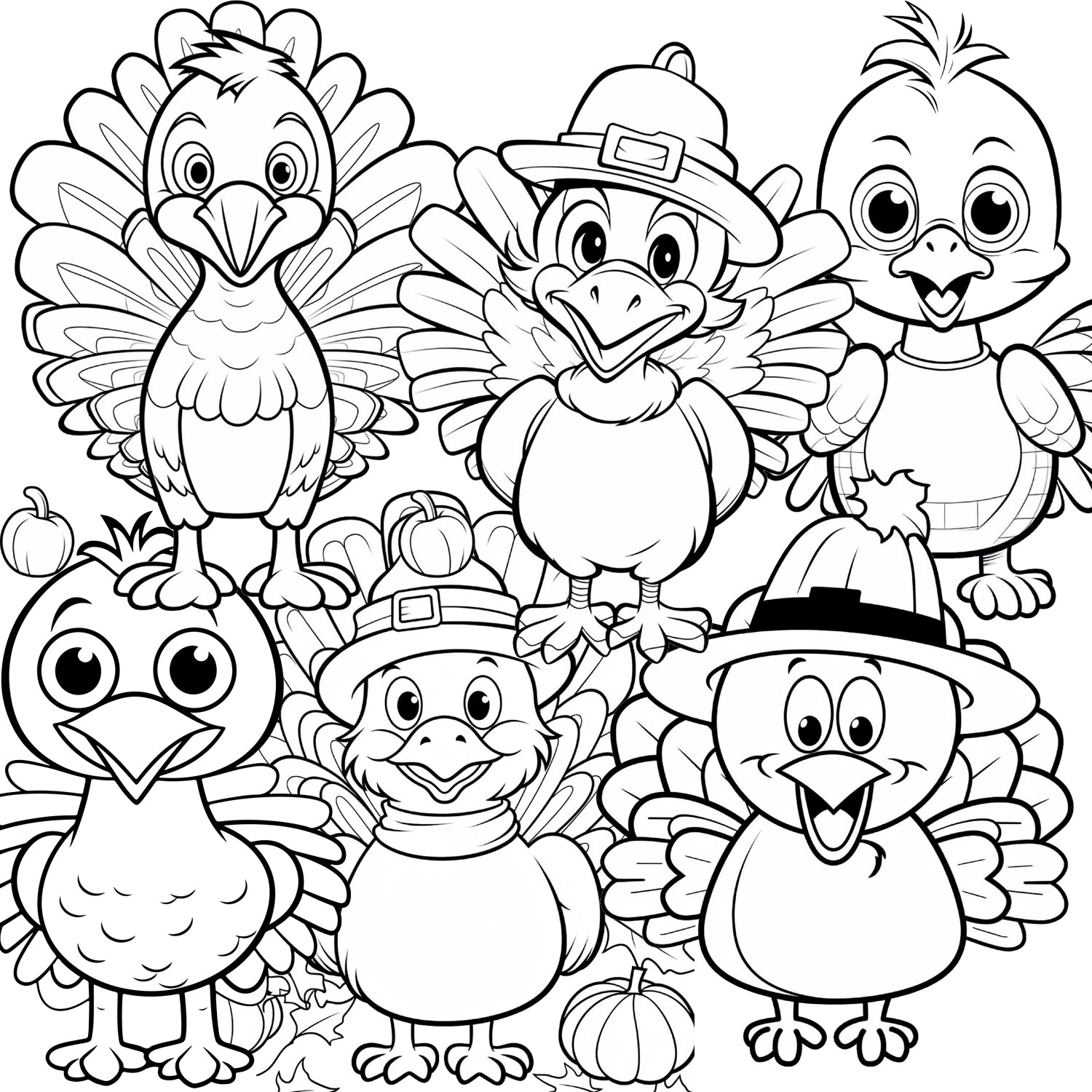 Downloadable Printable Thanksgiving Coloring Pages for Kids