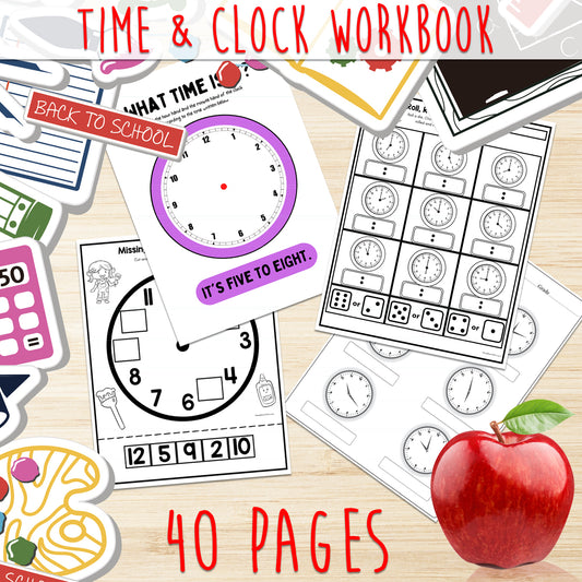 Downloadable Printable Time Clock Worksheets for Kids