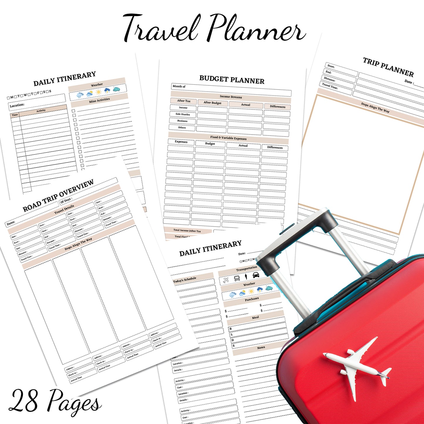 Downloadable Printable Travel Planner