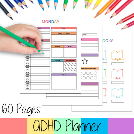 Downloadable Printable ADHD Planner for Kids