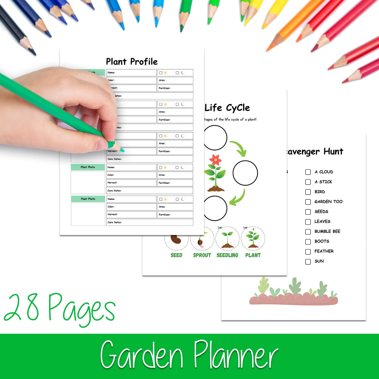 Downloadable Printable Garden Planner for Kids