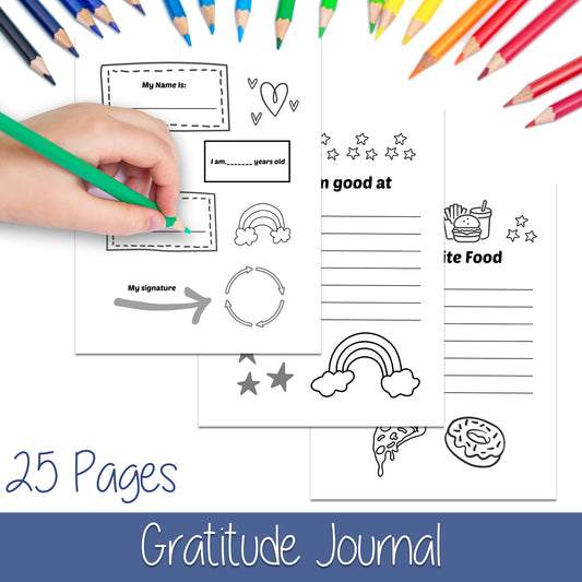 Downloadable Printable Gratitude Journal for Kids