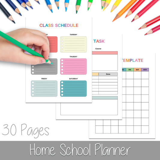 Downloadable Printable Homeschool Planner for Kids