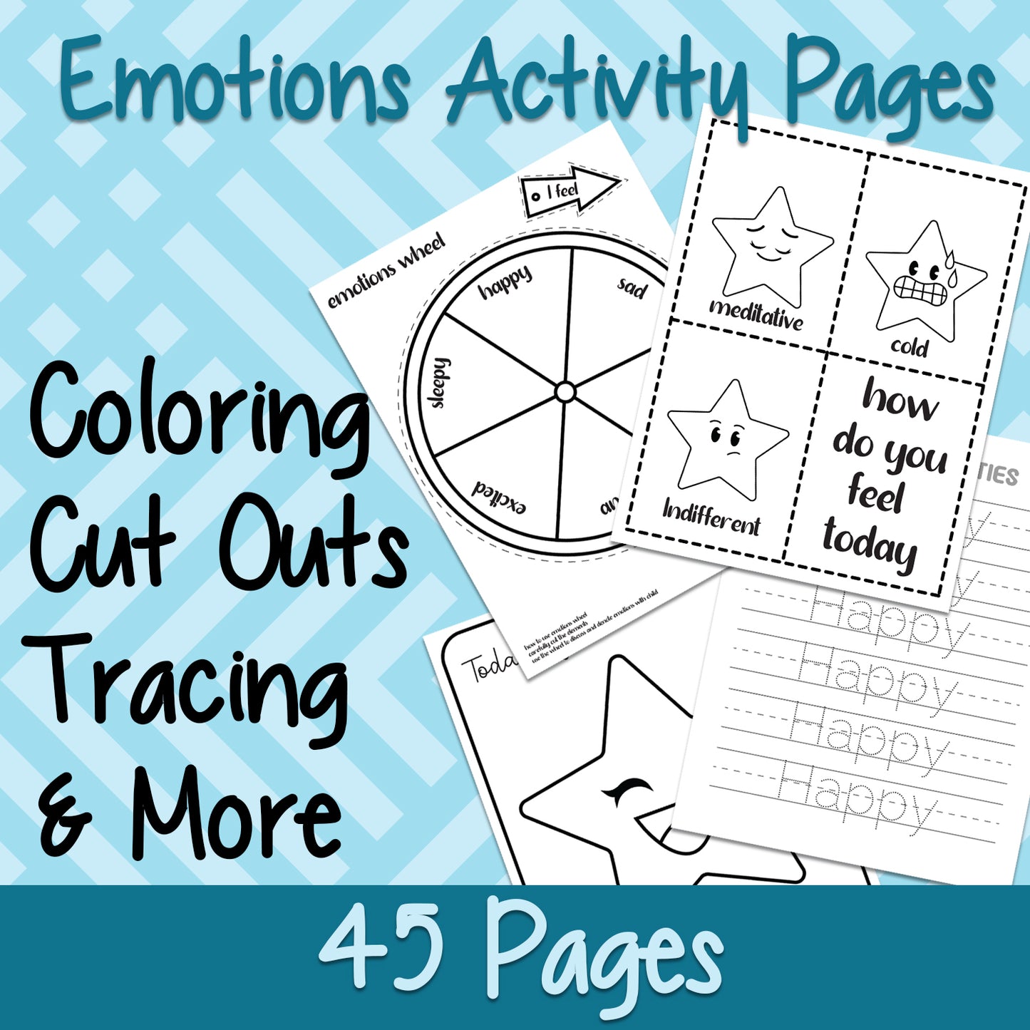 Downloadable Printable Emotions Activity Pages for Kids