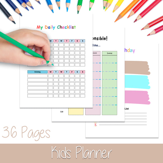 Downloadable Printable Planner for Kids