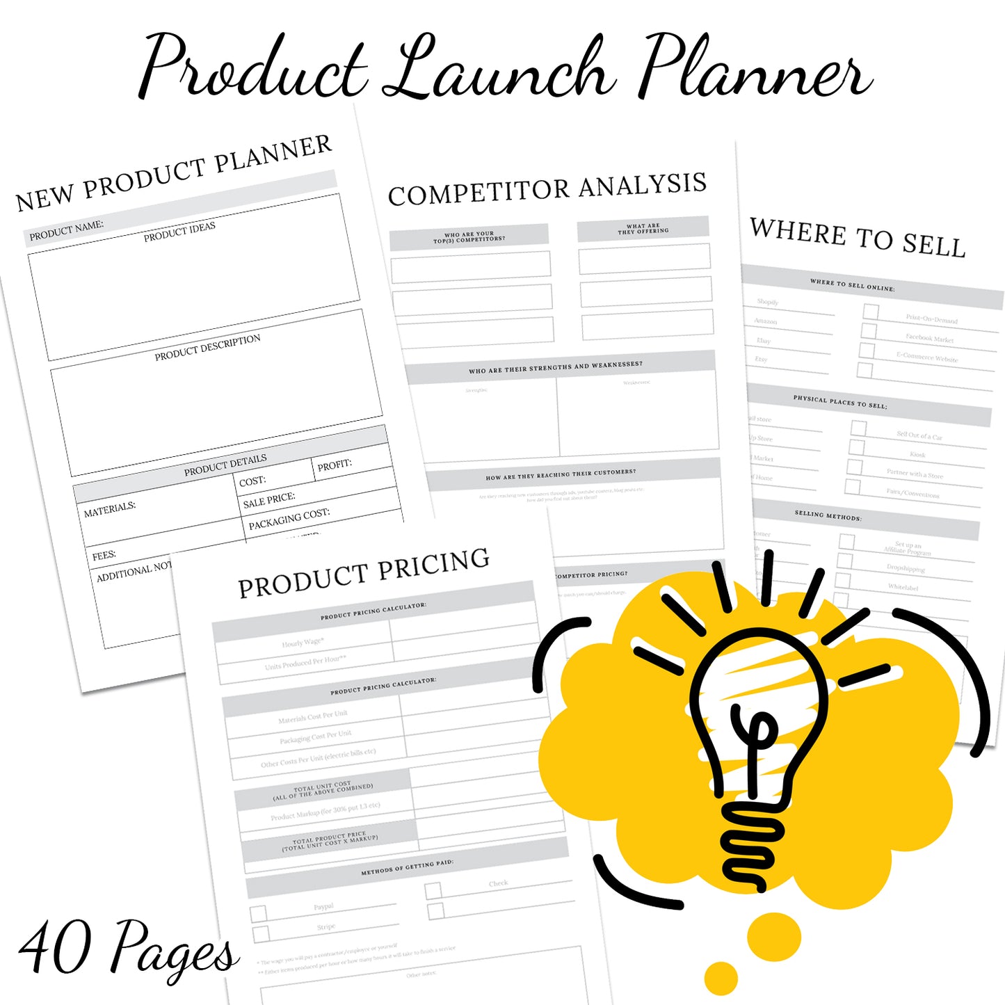 Downloadable Printable Product Launch Planner