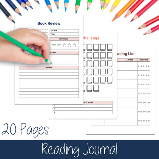 Downloadable Printable Reading Journal for Kids