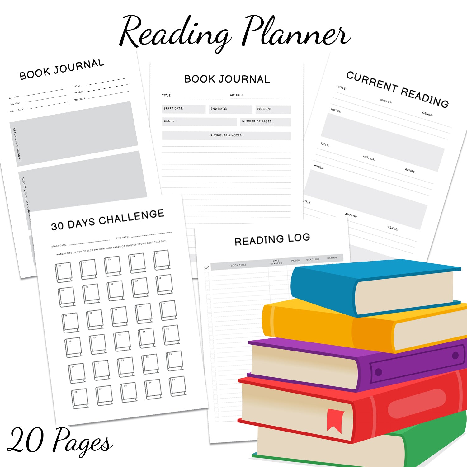 Downloadable Printable Reading Planner