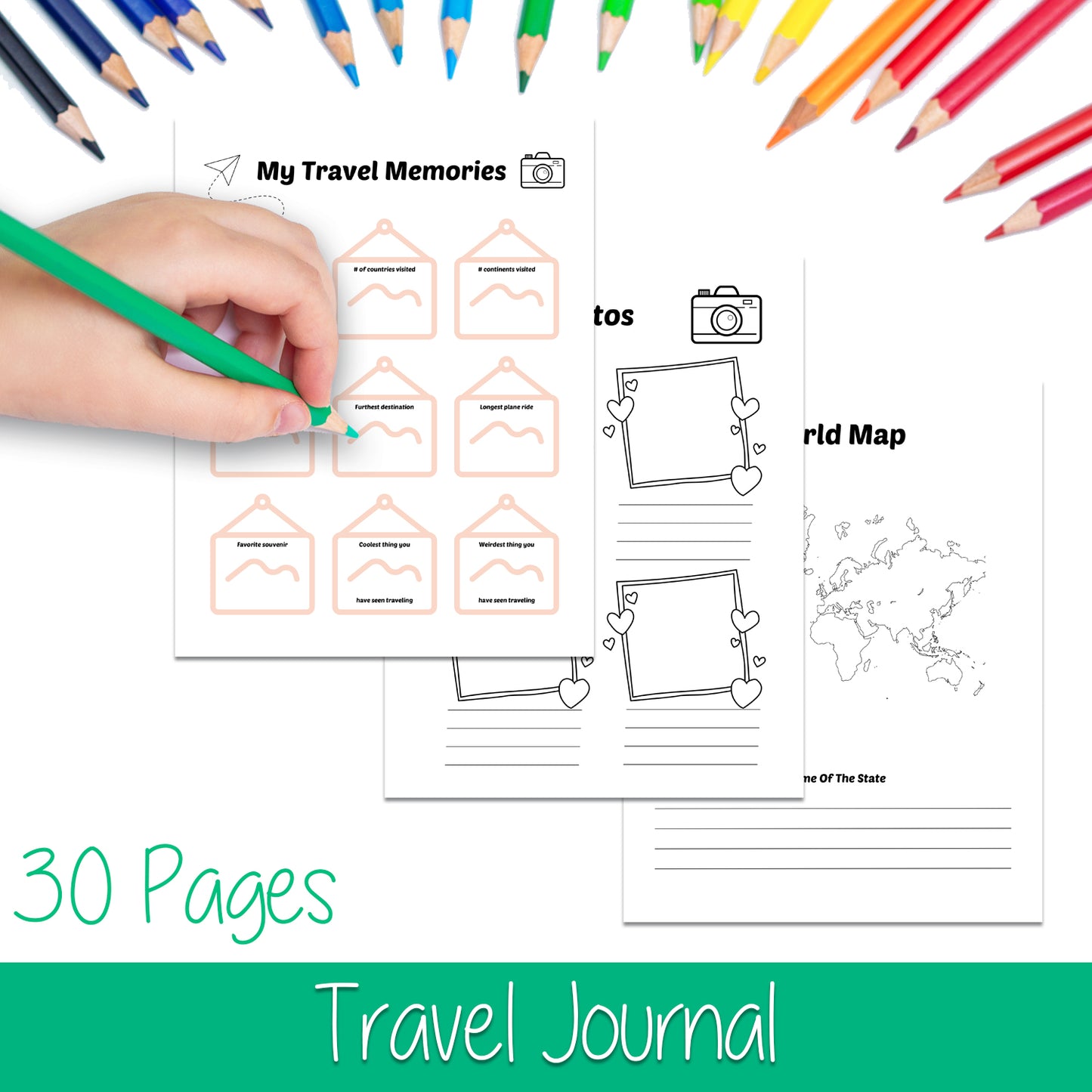 Downloadable Printable Travel Journal for Kids