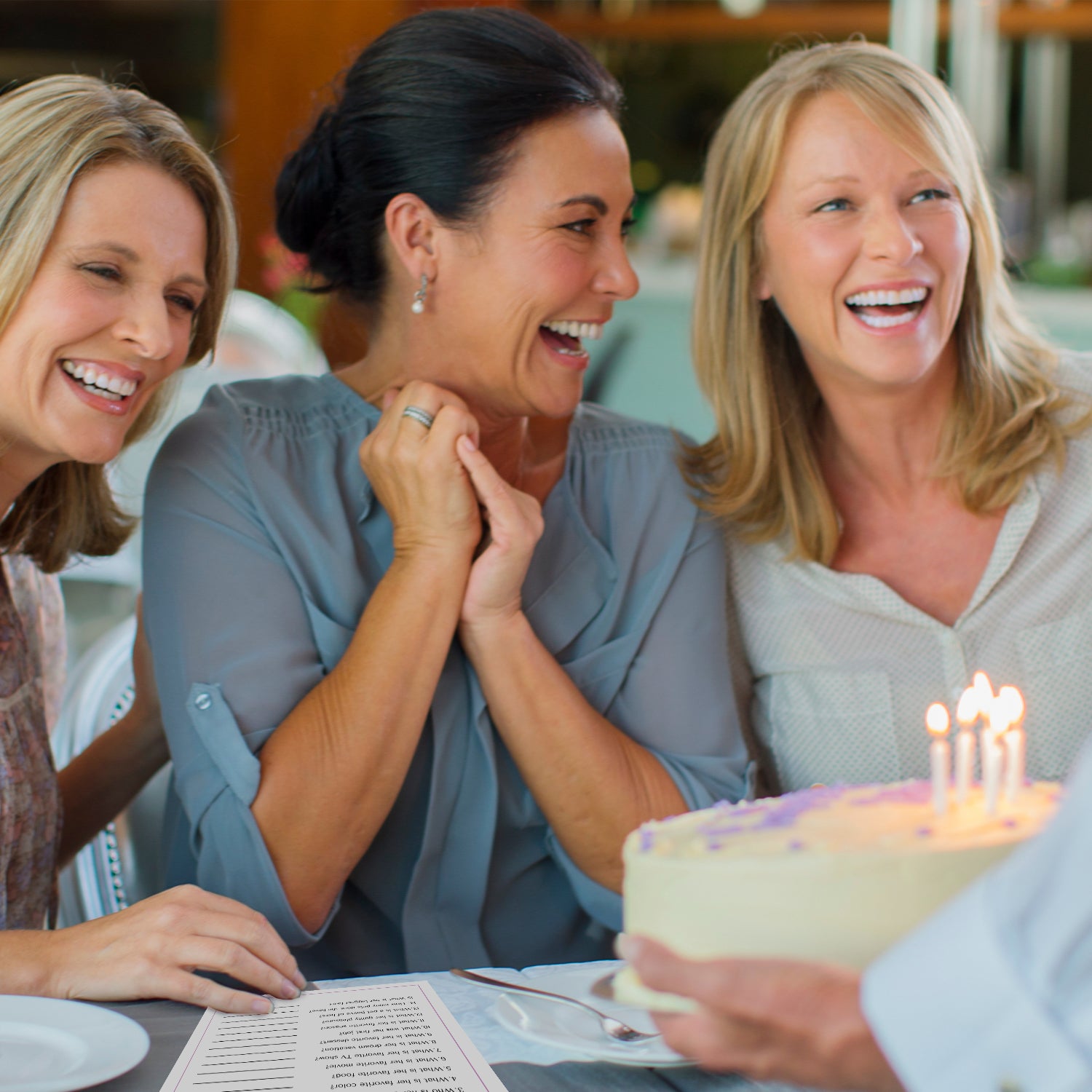 women playing birthday party games