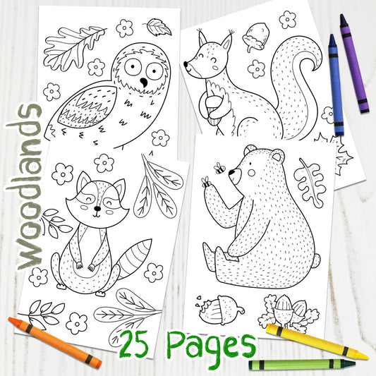 Downloadable Printable Woodlands Coloring Pages for Kids